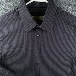 JBH Jhane Barnes Dress Shirt Men Size Medium Slim Fit Striped Long Sleeve Adult